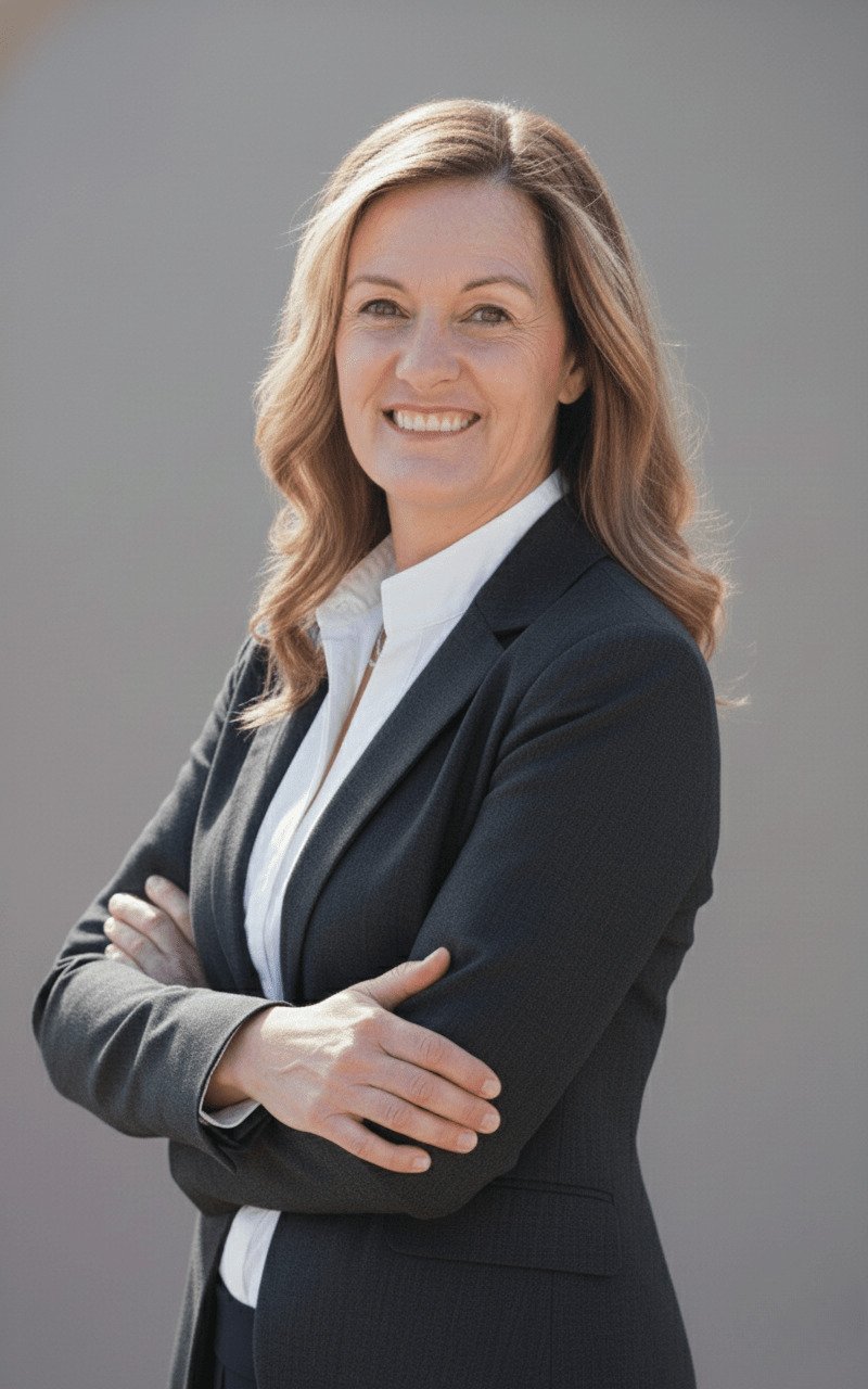 Half body shot in a formal attire of Stefani